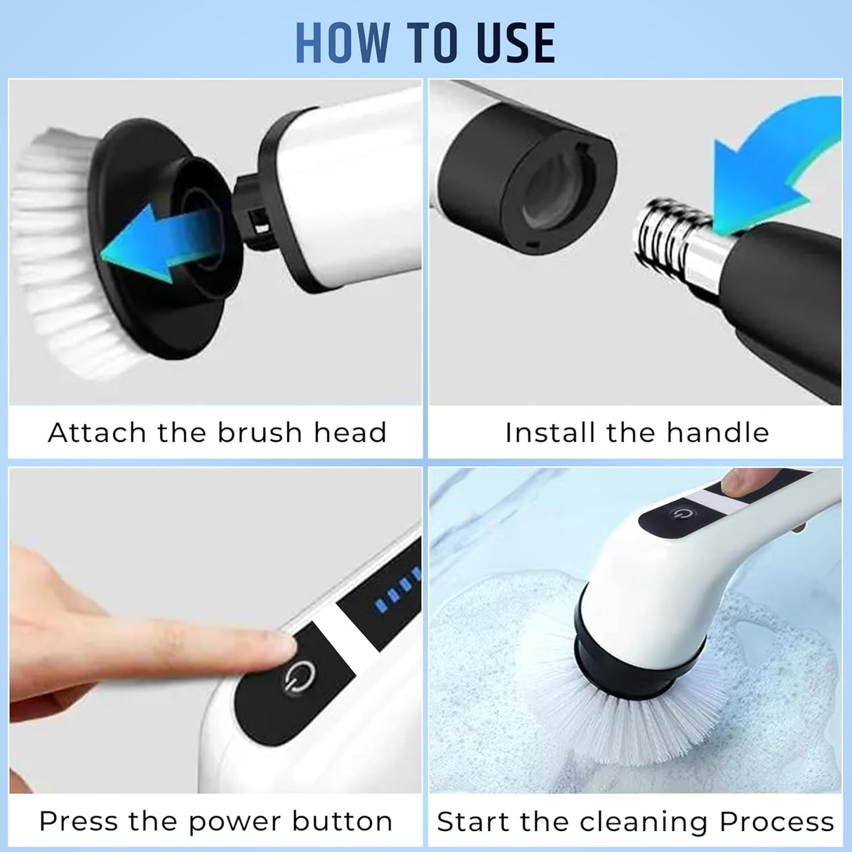 Cleanistic™         Electric Spin Scrubber (9-in-1)