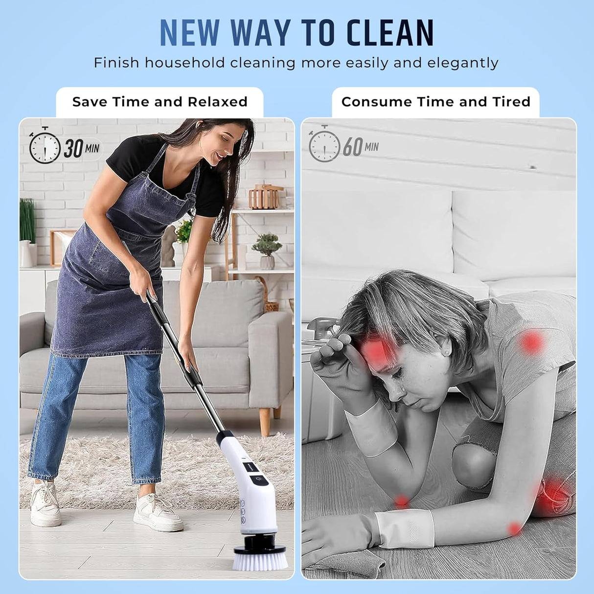 Cleanistic™         Electric Spin Scrubber (9-in-1)
