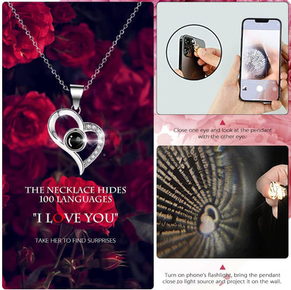 Eternal Love Preserved Rose Gift Box with Heart Necklace
